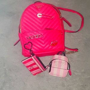 Backpack with wallet and small change purse